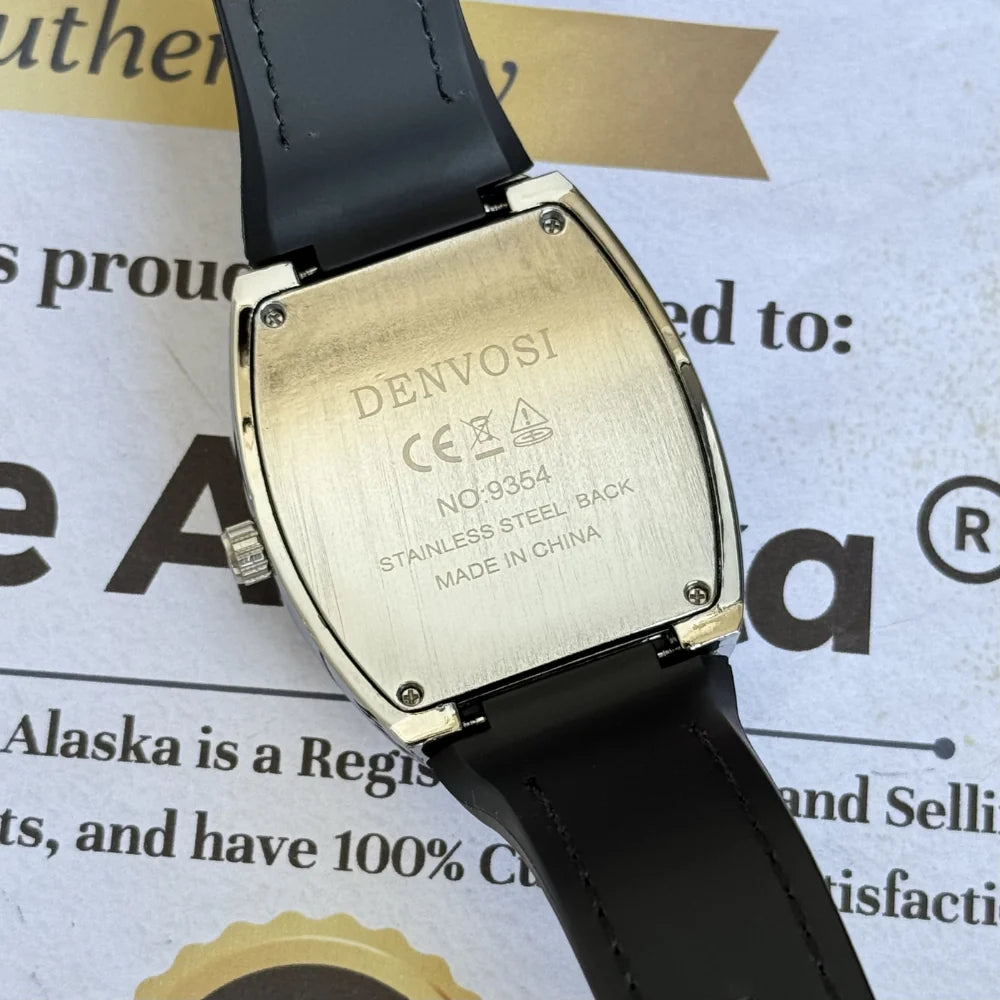 Premium Analog Quartz Movement Curvex Shape Dial Date Display Straps Watch